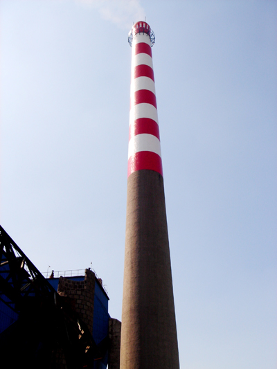 乌海中标80米烟囱新建滑模施工